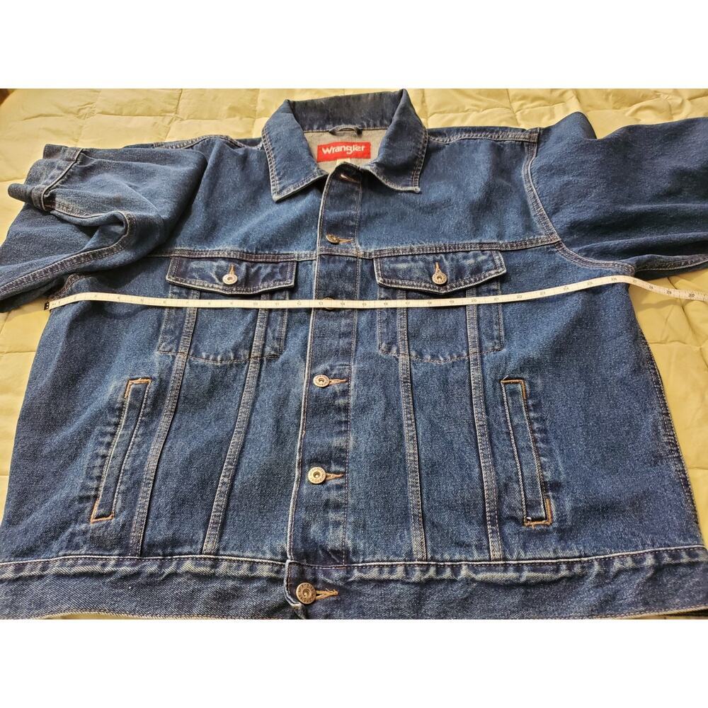 Wrangler Denim Trucker Jacket Mens 2X Blue Cotton Button Front Classic Jean - Picture 4 of 11